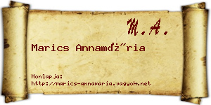 Marics Annamária névjegykártya