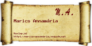 Marics Annamária névjegykártya