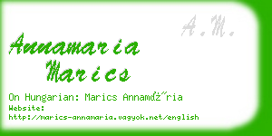 annamaria marics business card
